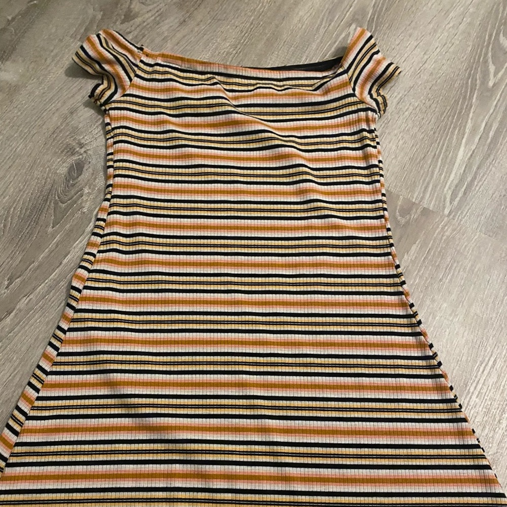 Off the shoulder striped dress